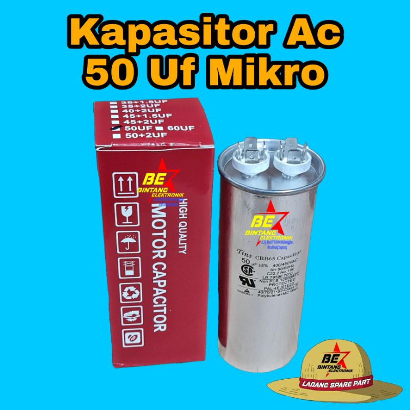 TINS KAPASITOR AC 50 MIKRO CAPASITOR AC 50UF CAPASITOR AC 50 UF 400 /450 VAC