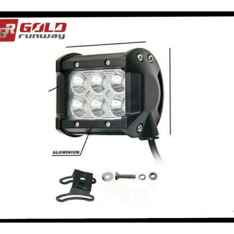 Lampu tembak led 6 mata bahan aluminium fokus motor mobil