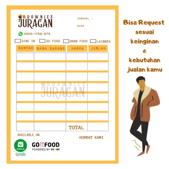 Jual Jasa Desain Nota Penjualan Murah Bisa Request Design Nota Custom Indonesiashopee Indonesia 0180