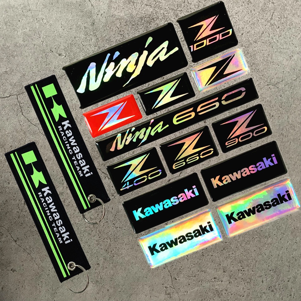 Gantungan Kunci Logo Z1000 Ninja 650 Kawasaki 3D Warna Pelangi