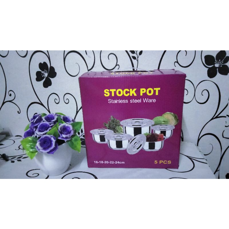 Stock pot panci india 5 pcs ukuran 16 cm - 24 cm