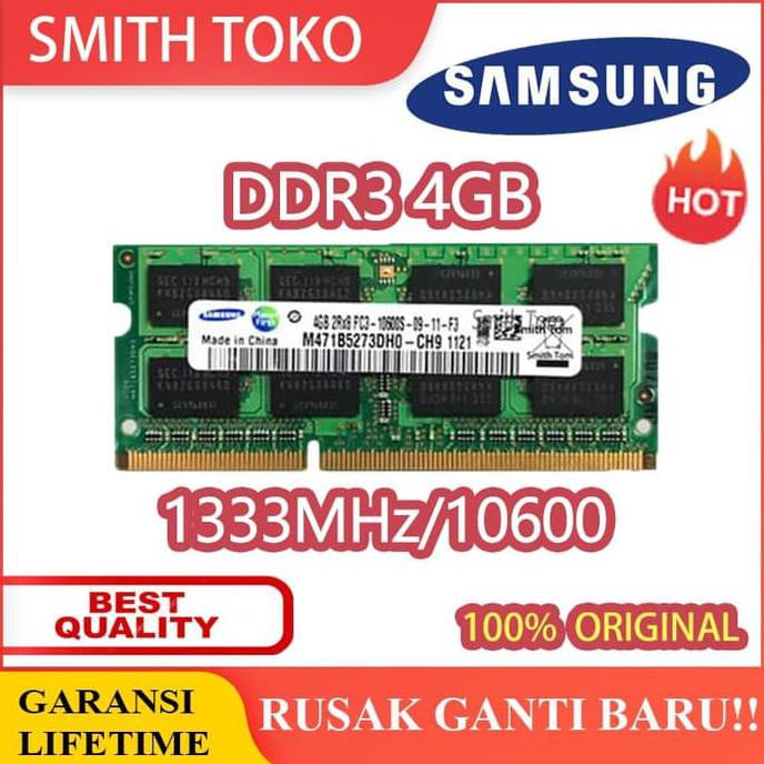 Ram laptop samsung SODIMM 4GB PC3 DDR3 DDR3-1333 10600 4G sodim