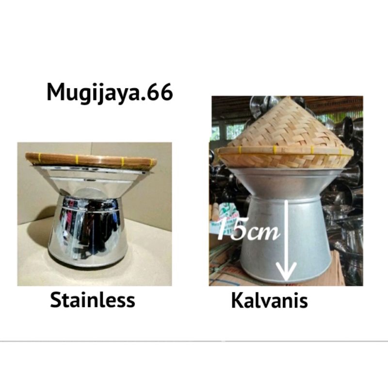 dandang stainless free+kukusan bambu/dandang kalvanis kukusan
