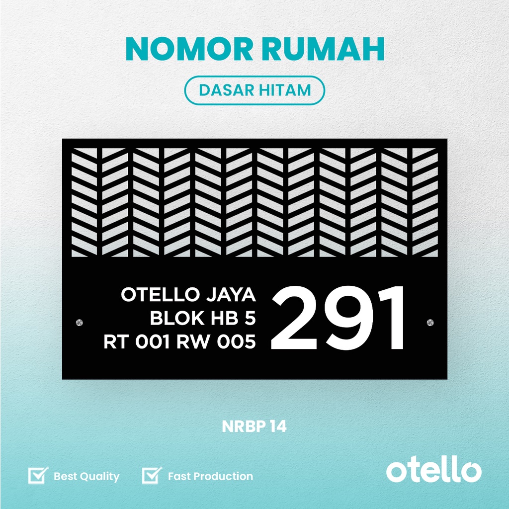 Custom Papan Alamat Akrilik Bolong + UV Nomor Rumah Nomer Kost House Number Eksklusif Acrylic Aklirik Premium Lasercut Otello NRBP 14