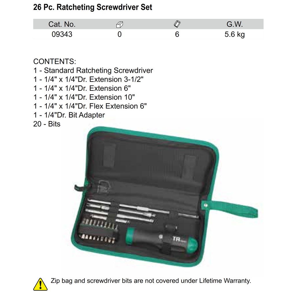 KtmStore 26 Pcs Obeng Ratchet Set 09343 Sata Tools