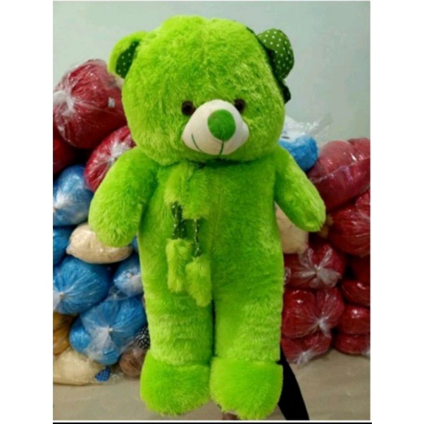 Boneka teddy bear topi  syall 90cm