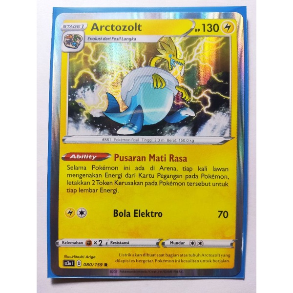 Arctozolt sc3a 080/159 R Bonus Sleeve Kartu Pokemon Indonesia Original Foil TCG