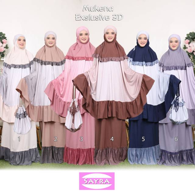 Mukena Premium Exclusive 3D ORIGINAL Sayra