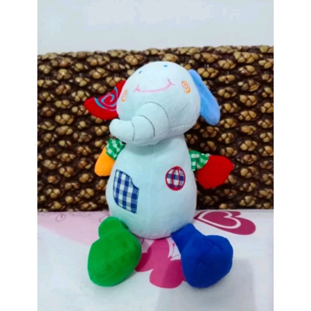 BB208-boneka gajah second-boneka gajah preloved-boneka gajah musik-boneka bekas-mainan bayi