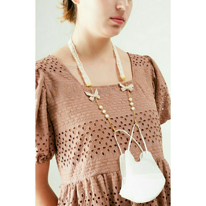 KALUNG MASKER RANTAI/ TALI MASKER RANTAI/ KONEKTOR MASKER BUNGA RAJUT / 2IN1 STRAP MASKER&amp;KACAMATA