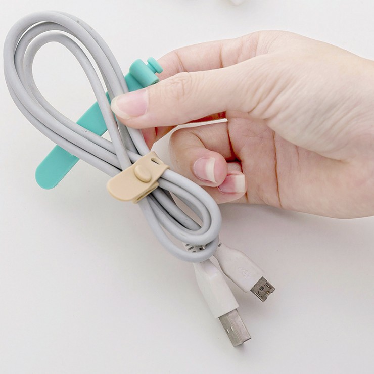 Pengikat Pengait Kabel Warna | Cord Holder Pengikat Kabel Headset Charger Silikon - LPM Shop