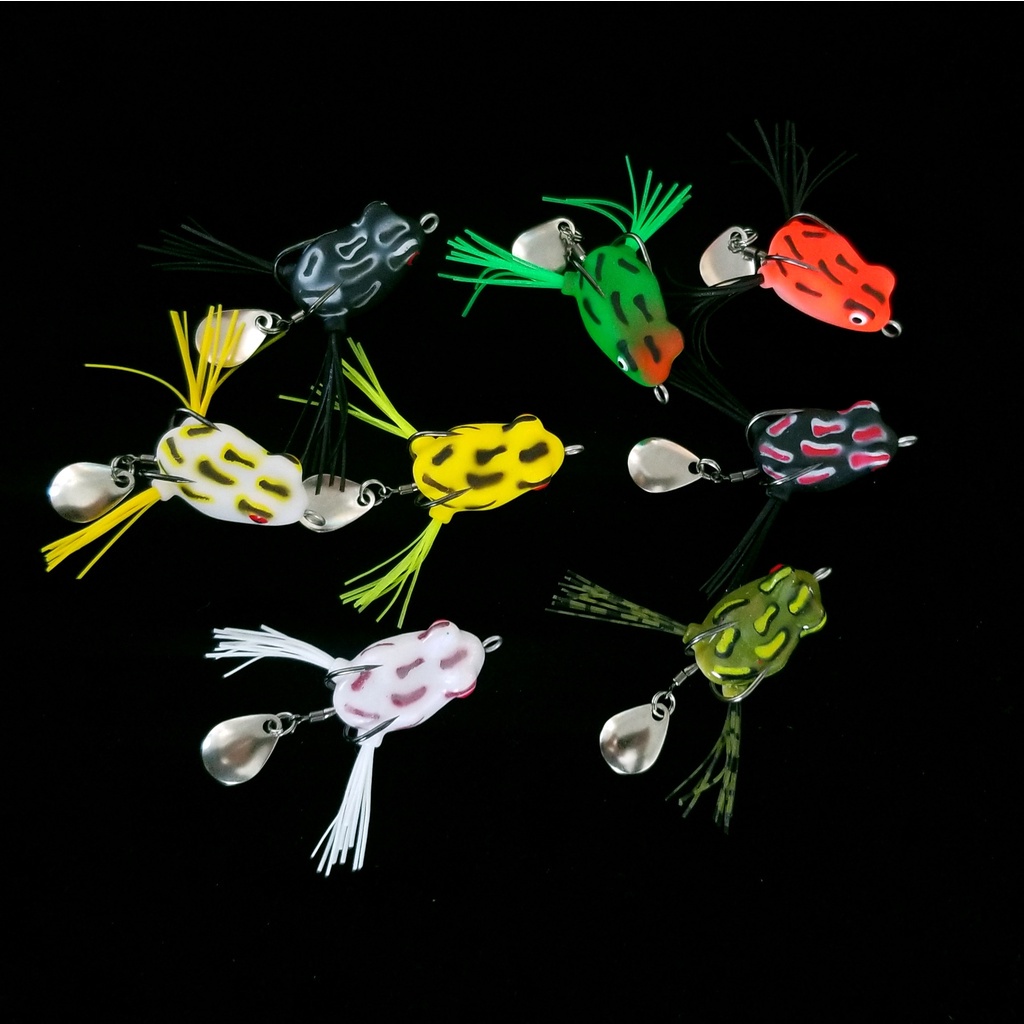 Umpan Pancing Mini Soft Frog 3cm/4.2g Katak Casting Soft Frog Lure Floating Bait 3D Eyes soft frog killer Top Water Fishing Lure With Sequins Umpan Ikan alat mancing