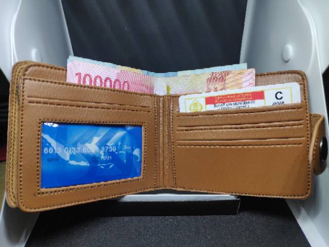 [COD] Dompet pria kulit sintetis model kancing - men's wallet