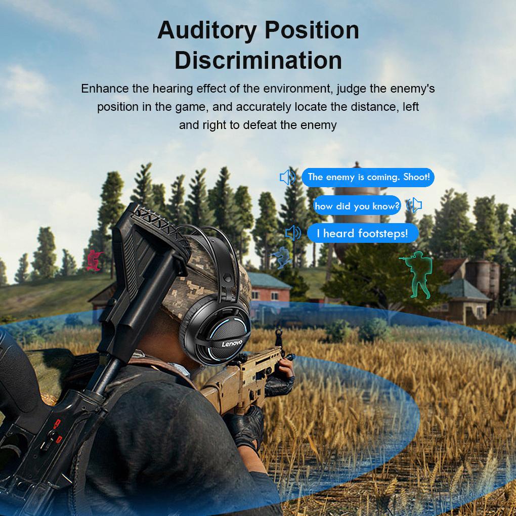 Lenovo G30 Headphone Gaming Kabel Dengan Kontrol Volume Untuk Komputer / Laptop (house2020)