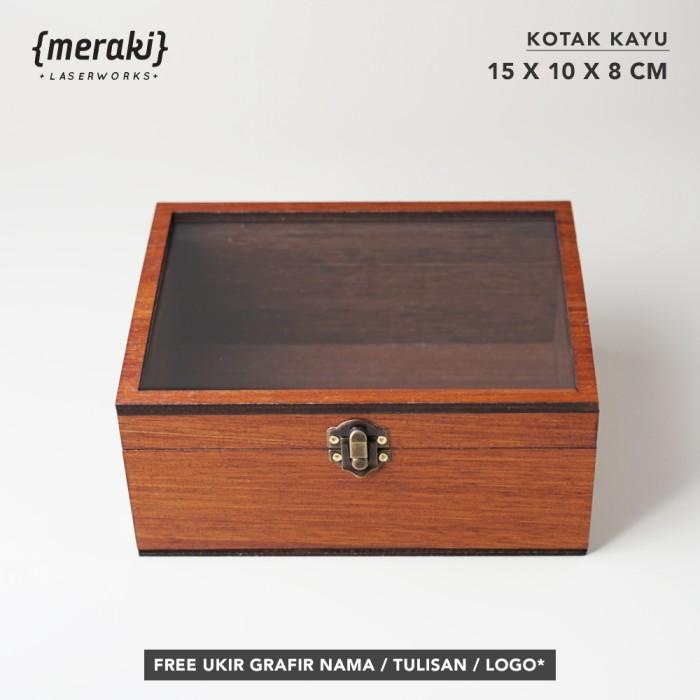 Kotak Kayu Akrilik 15x10x8 Engsel / Box Kayu Akrilik Custom Tulisan