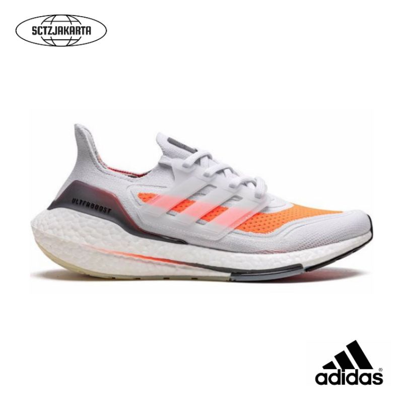 adidas ultraboost 21 shoes-dash grey/dash grey screaming orange original material 100% BNIB