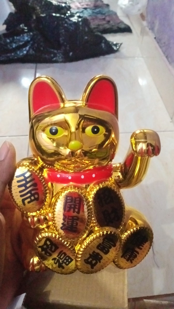 Lucky Cat /kucing Rejeki/kucing Hoki/kucing Maneko Neki Baterai 16.5cm
