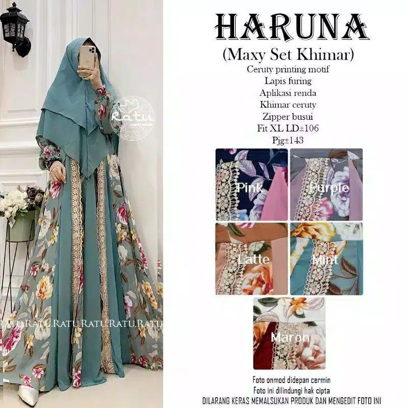 HARUNA SYAR'I #GAMIS SET KHIMAR GAMIS MUSLIMAH