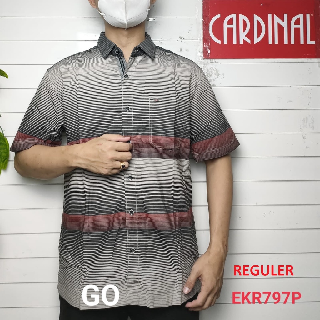 gof CXR CARDINAL KEMEJA CASUAL Pakaian Atasan Pria Kemeja Reguler Hem Casual Santai Lengan Pendek