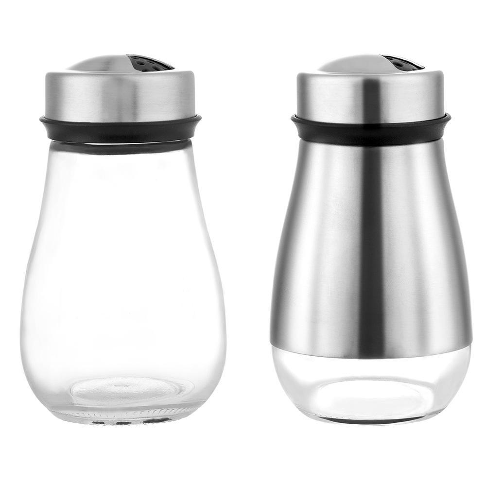 Solighter Pepper Shaker Aksesoris Dengan Lubang Tuang Kaca Dispenser Bumbu Isi Ulang