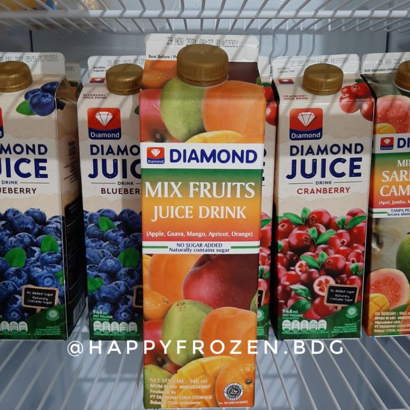 

Diamond Juice varian Blueberry/Cranberry/Mix Fruit Frozen Food Bandung