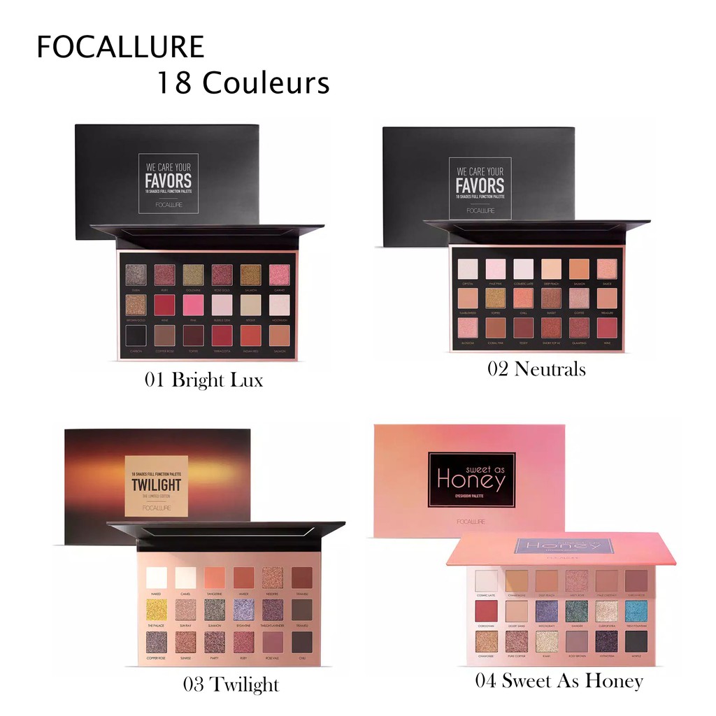 FOCALLURE Eyeshadow Palette 18 Colors With Mirror