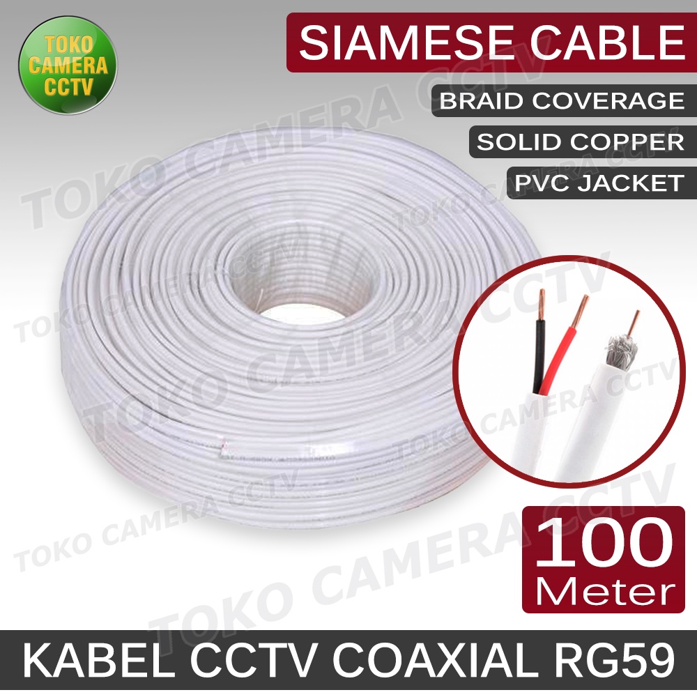 Kabel CCTV Coaxial RG59 Siamese 100 Meter