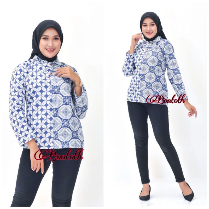 Atasan Batik Wanita PPBTK07 Modern Batik murah Cassual Atasanbatik Wanitabatik /Atasanwanita...-Kawung kembang BT