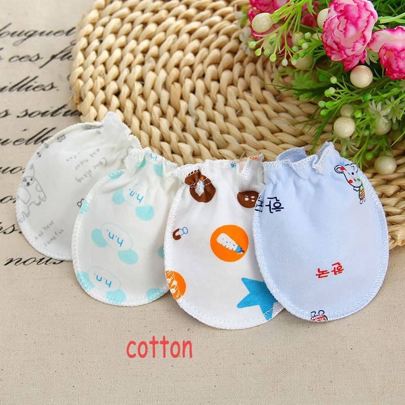 Sarung Tangan Anti Gores newborn Pelindung Wajah Sarung Tangan Katun