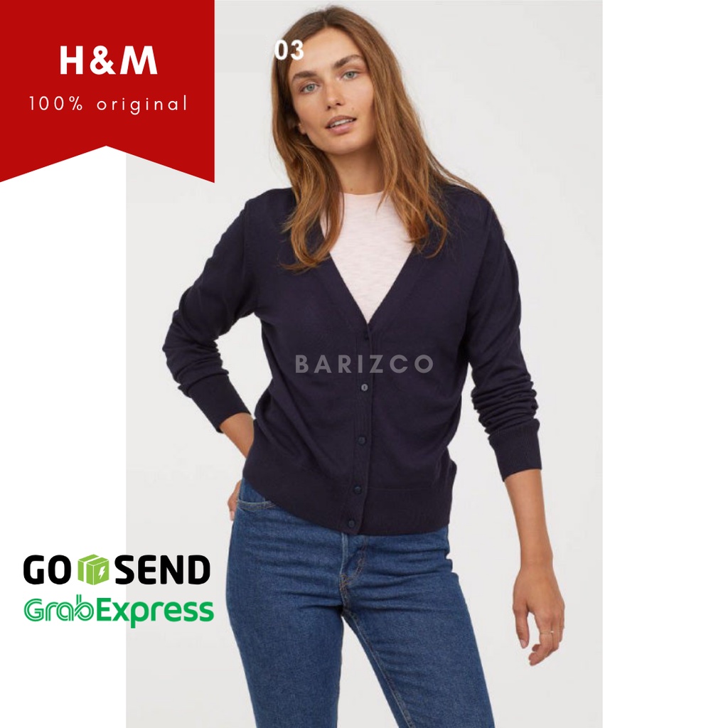 Cardigan Wanita H&M Original / Cardigan Wanita Branded Navy / Cardigan Kancing Depan Wanita / Cardig