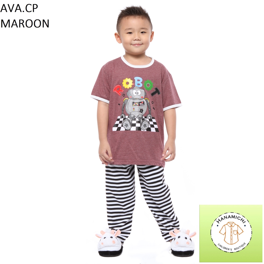 Hanamichi AVA.CP Setelan Baju Tidur Anak Bergambar Lengan Pendek