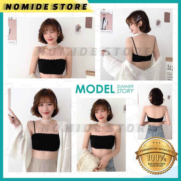 BRALETTE BRA KEMBEN TALI BH BUSA TANPA KAWAT FASHION WANITA PUTIH RT BAHAN BERKUALITAS