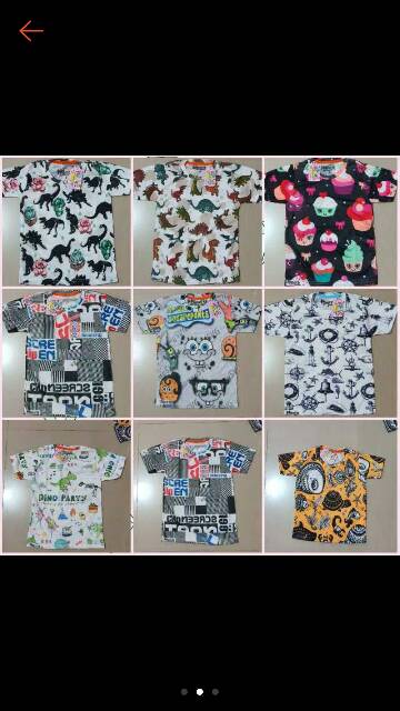 Setelan Kaos full print , size 2-6th