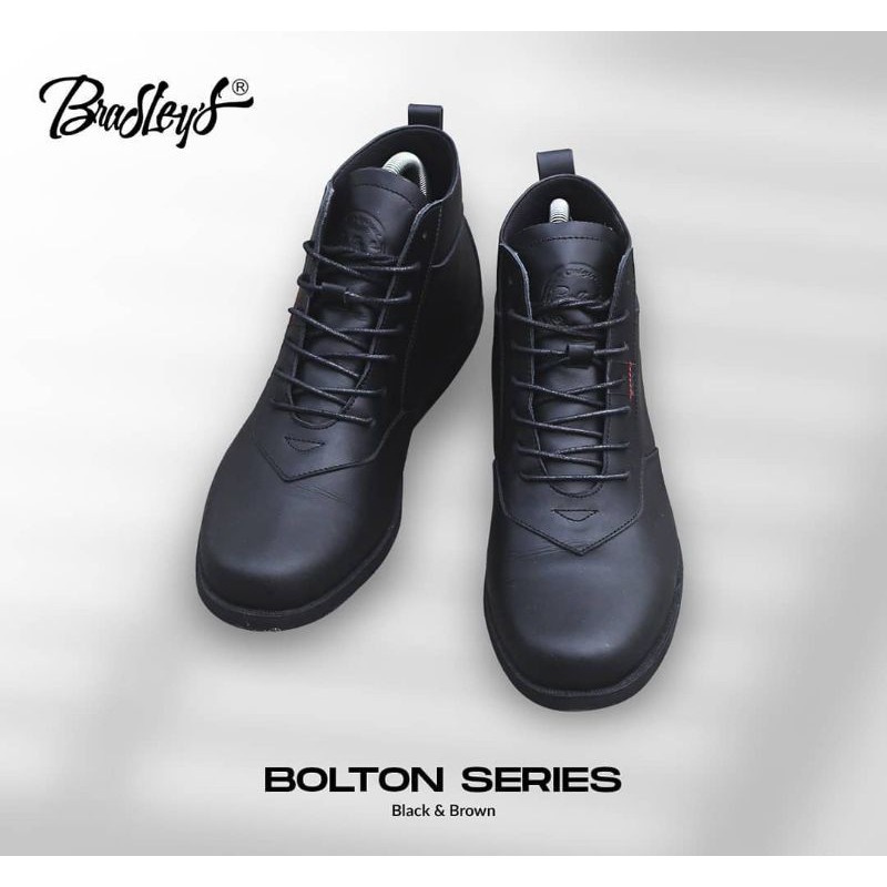 BOLTON BLACK - BRADLEY'S FOOTWEAR | Sepatu Boots Kulit Pria Kasual Kerja Office Klasik