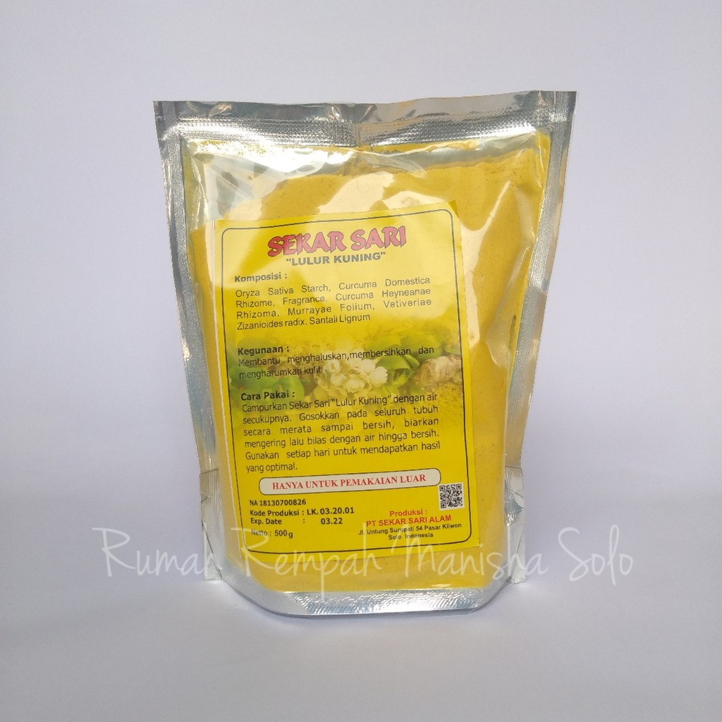 Lulur Kuning Sekar Sari Original Kemasan 500gram (AWAS BARANG TIRUAN)