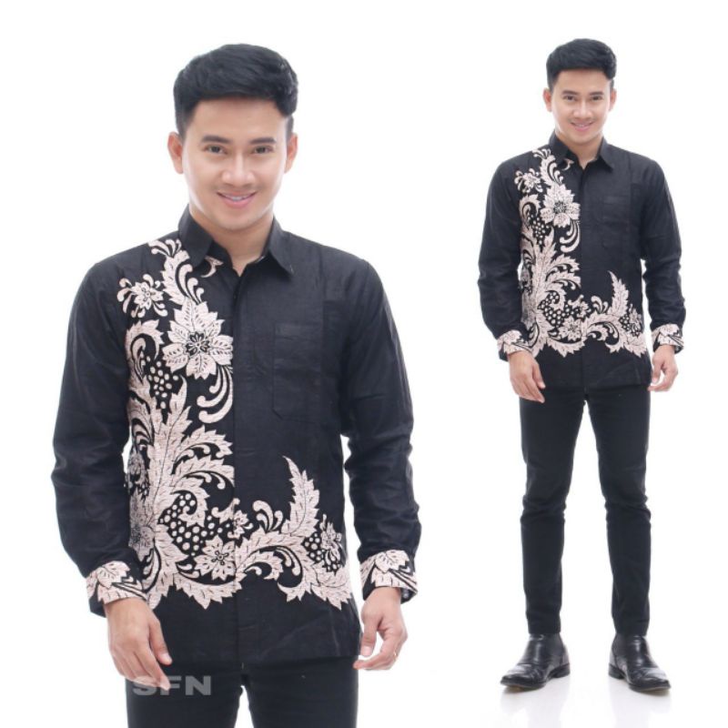 ATASAN KEMEJA BATIK COWOK BIG SIZE JUMBO M L XL XXL FORMAL CASUAL OFFICE SERAGAM BATIK KONDANGAN HAJ