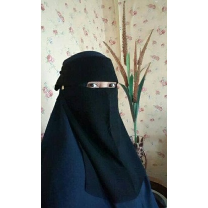 Cadar Bandana Poni import SAUDI ori plat bandul pin niqab niqob karet