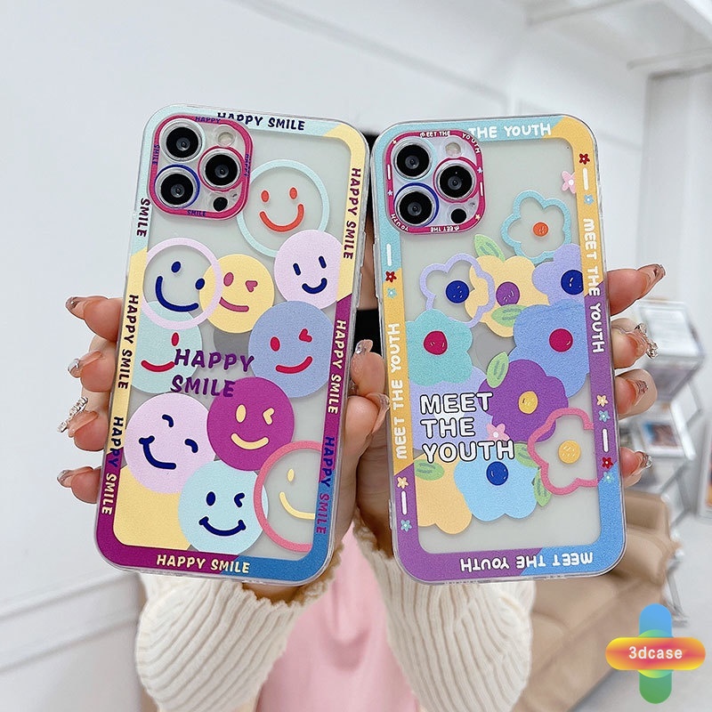 Casing Soft TPU Case Compatible For IPhone 11 12 13 PRO MAX 6 7 6S 8 Plus X XR XS MAX 11 12 13 mini Se 2020 6SPlus 7Plus 6Plus 8Plus XSMAX A15 A16 A9 A5 A7 A5S Y12 Y20 Y15S A12 A03 Cute Happy Smiley TPU Shockproof Angel Eyes Protector Cover