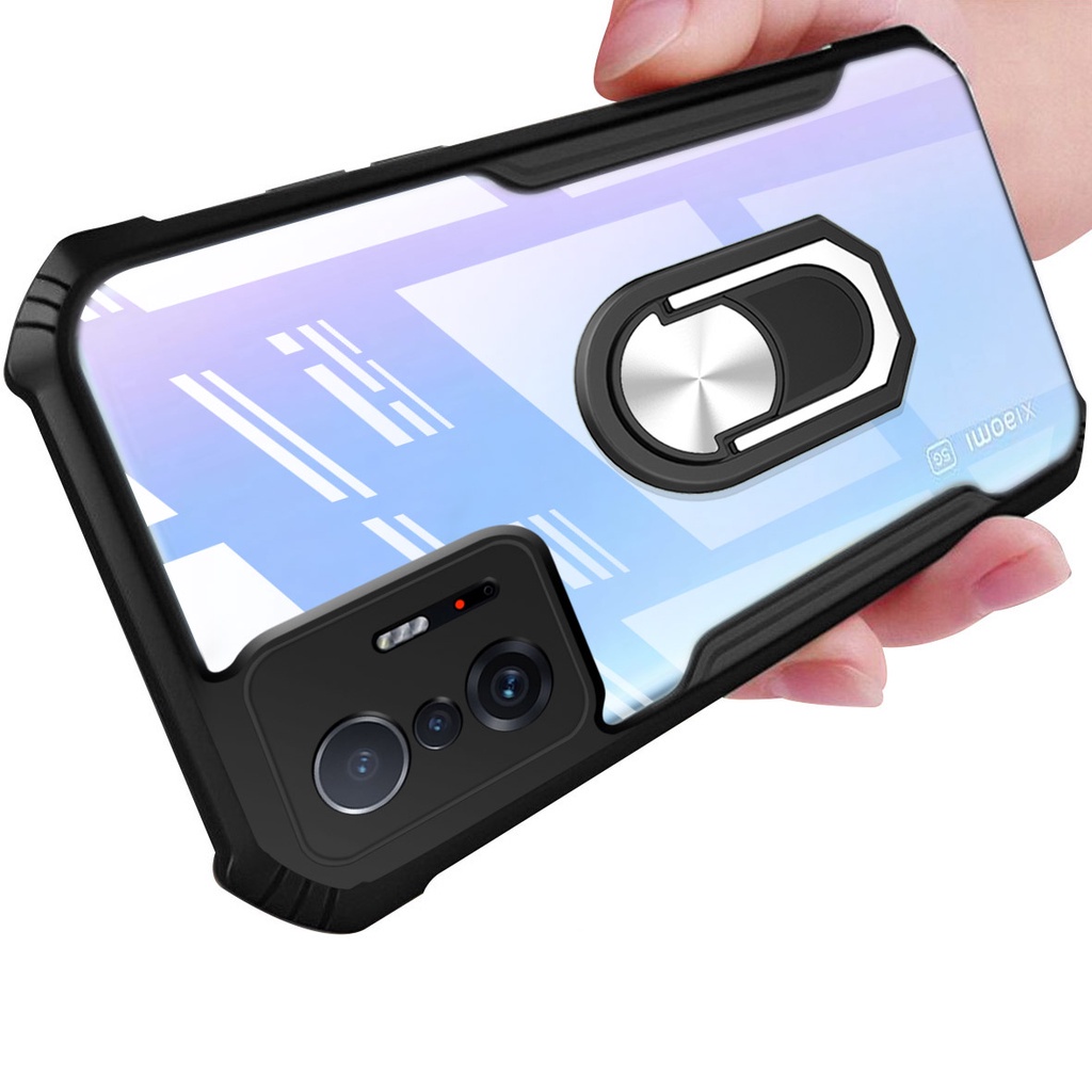 Xiaomi Mi 11T 10T Pro Mi 11 Lite Case Transparent i Ring Cover Anti-fall Holder Acrylic Clear Casing