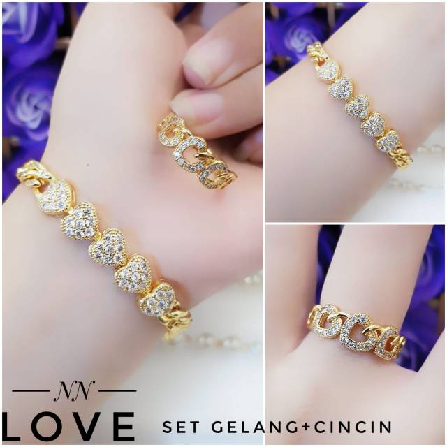 Xuping set perhiasan lapis emas 24k 1511h