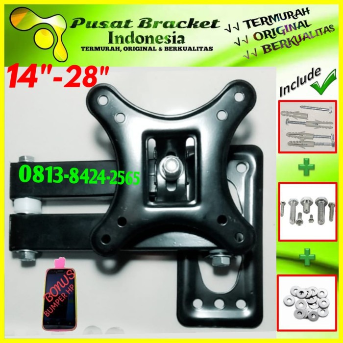 Bracket Tv Lengan/Swifle 14&quot; s/d 28&quot; Fleksible 6 arah | IZ.SWK1-001