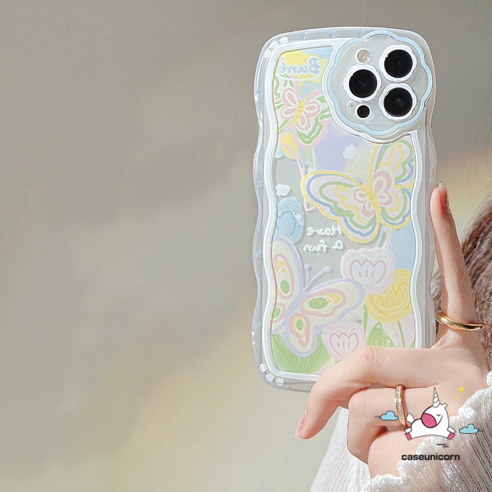 Soft Case TPU Motif Kupu-Kupu Bunga Untuk iPhone 13 12 11 Pro MAX 6 6s 7 8 Plus X XR XS MAX SE 2020