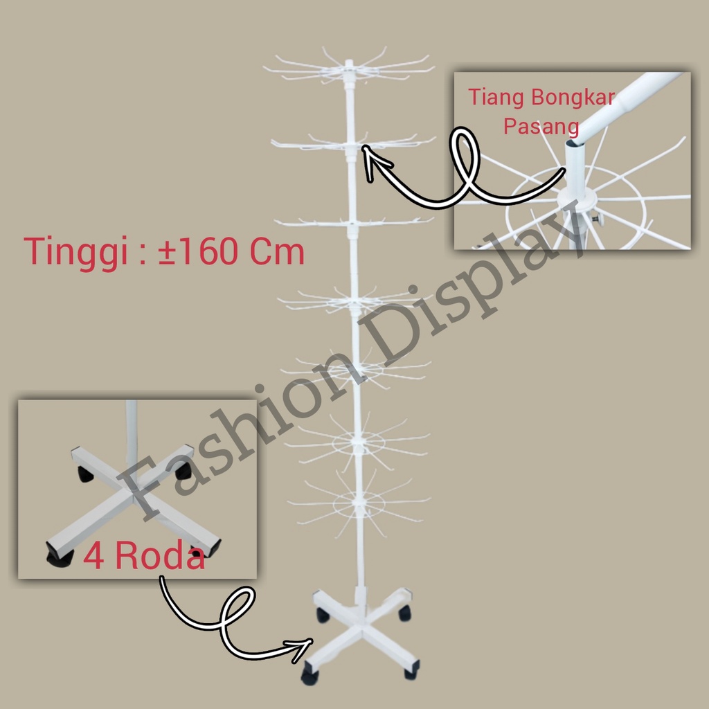 Rak Display Putar Matahari 7 Susun / Gantungan Aksesories hp / Ram Putar Tingkat/ Rak Putar-BH