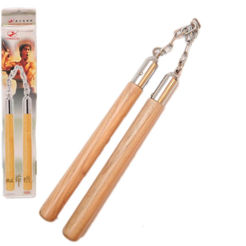 ℮ nunchaku double stick dobel stik ruyung kayu putih ➩