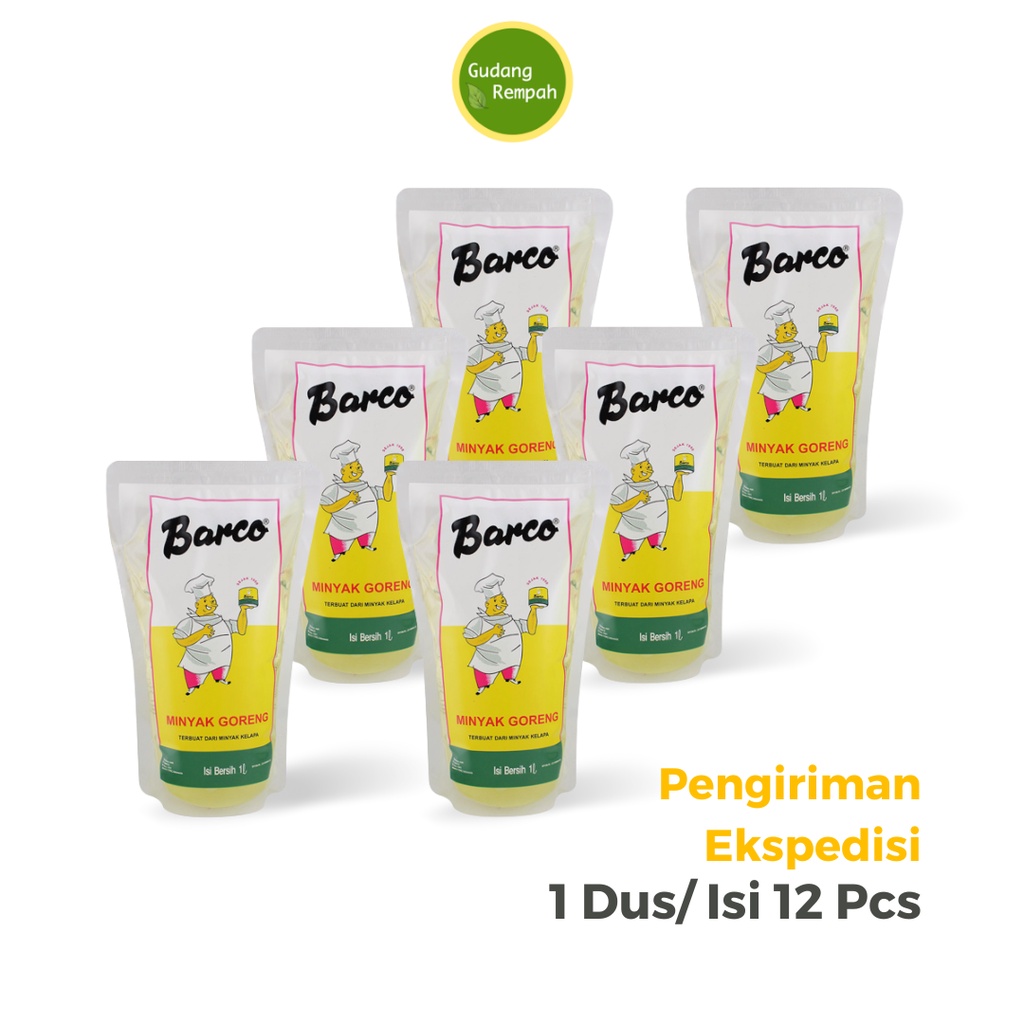

[PROMO 1.1] NEW BARCO 1 Liter x 12 (dus) pouch Minyak Goreng Kelapa Expire 2027