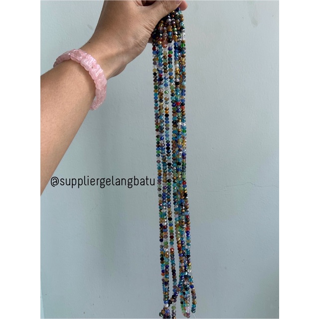 Crystal Ceko multicolor 6mm mix campur warna bahan craft manik donat