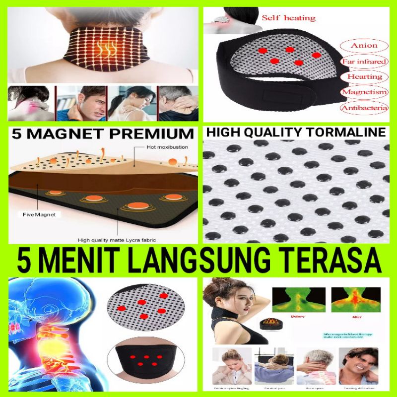 Terapi leher 5 magnet 400 batu tormalin CEPAT TERASA-terapi leher magnetik-sabuk terapi leher magnet