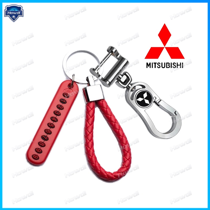 Gantungan Kunci Anti Hilang Bahan Stainless steel Dengan logo Untuk Mitsubishi