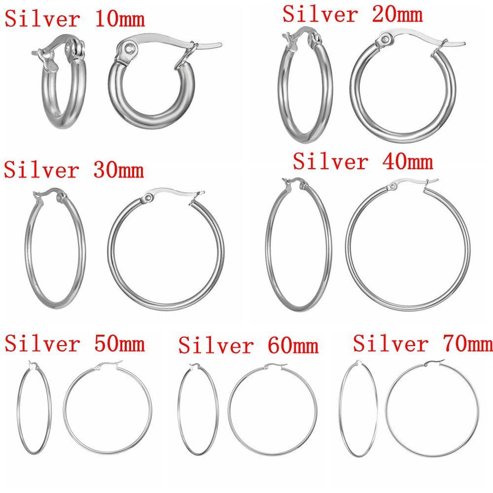 Nanas 1pasang Anting Wanita Punk Multi Size Hoop