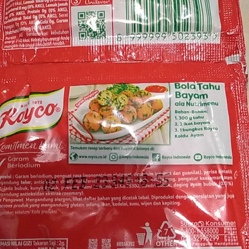 Royco Ayam  atau Sapi 1 renceng ( 12 sachet x 8gr )